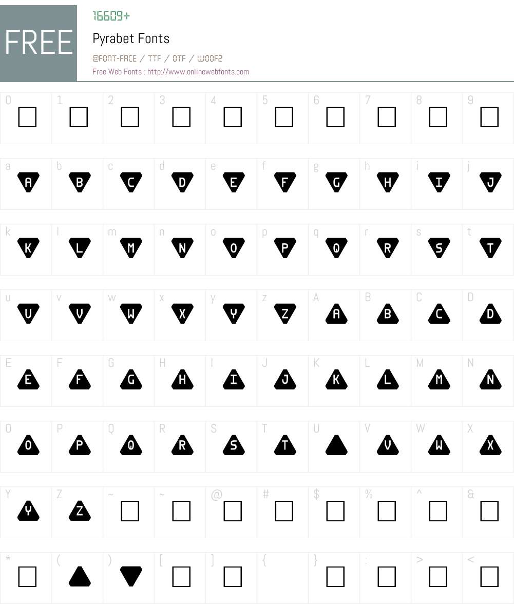 Pyrabet Font Screenshots