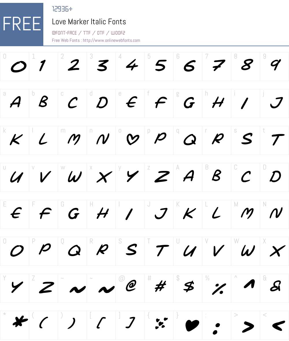 Love Marker Font Screenshots