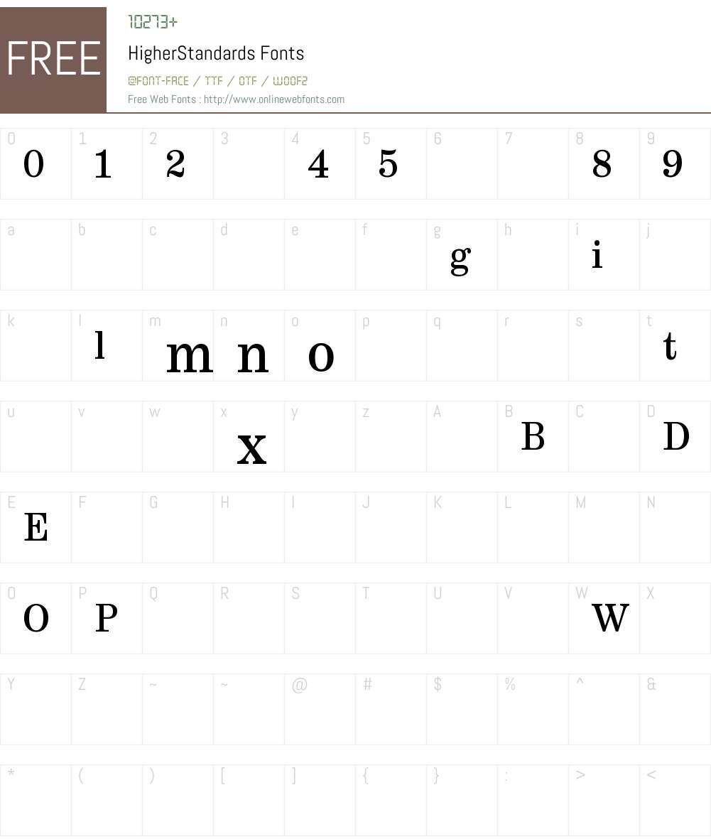 HigherStandards Font Screenshots