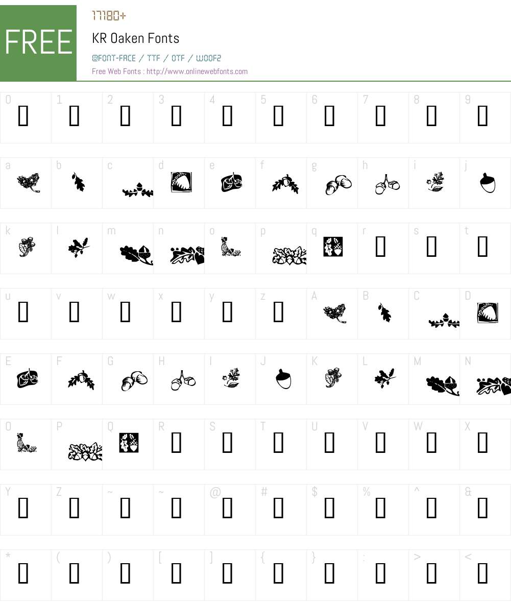 KR Oaken Font Screenshots