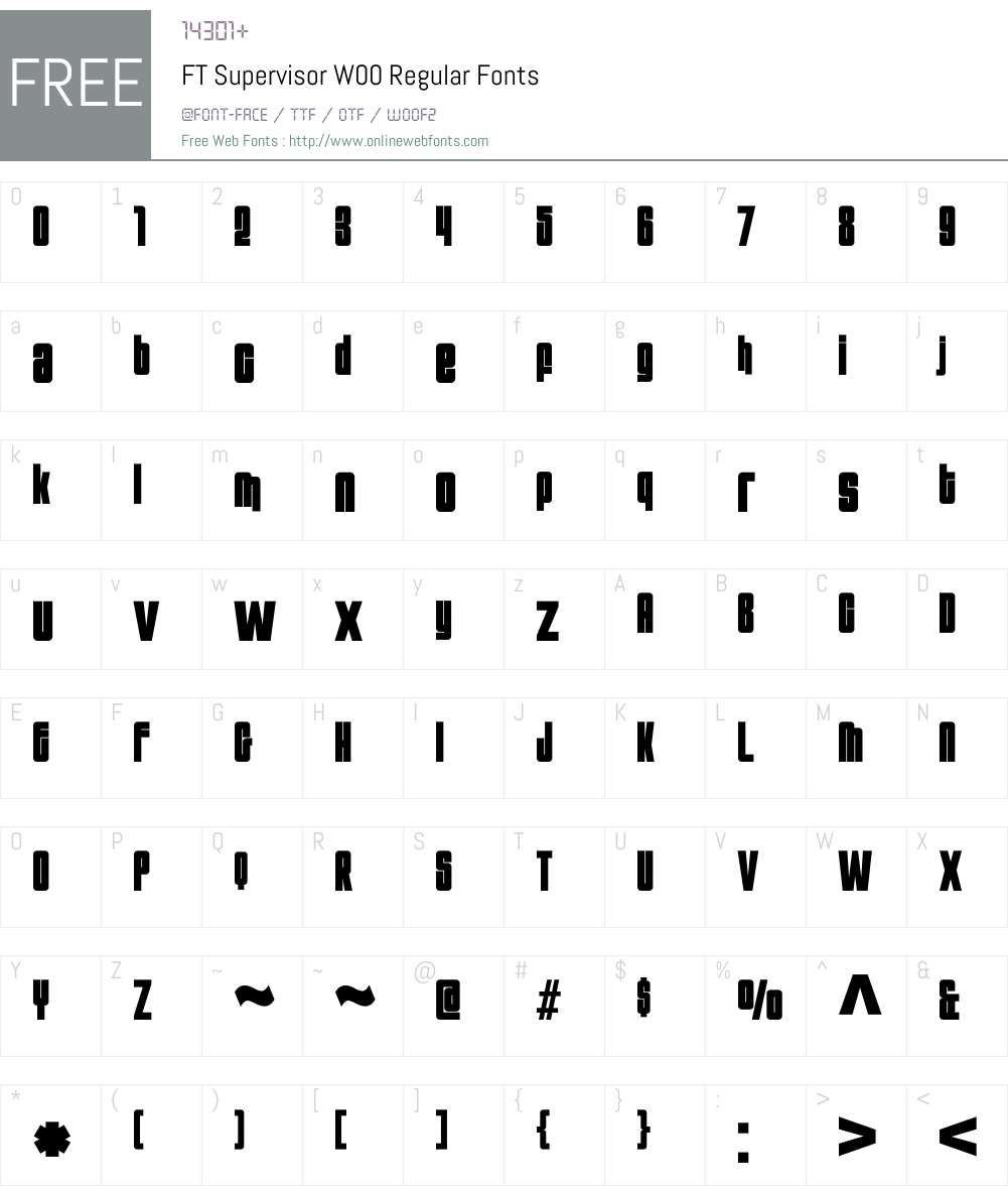 FTSupervisorW00-Regular Font Screenshots