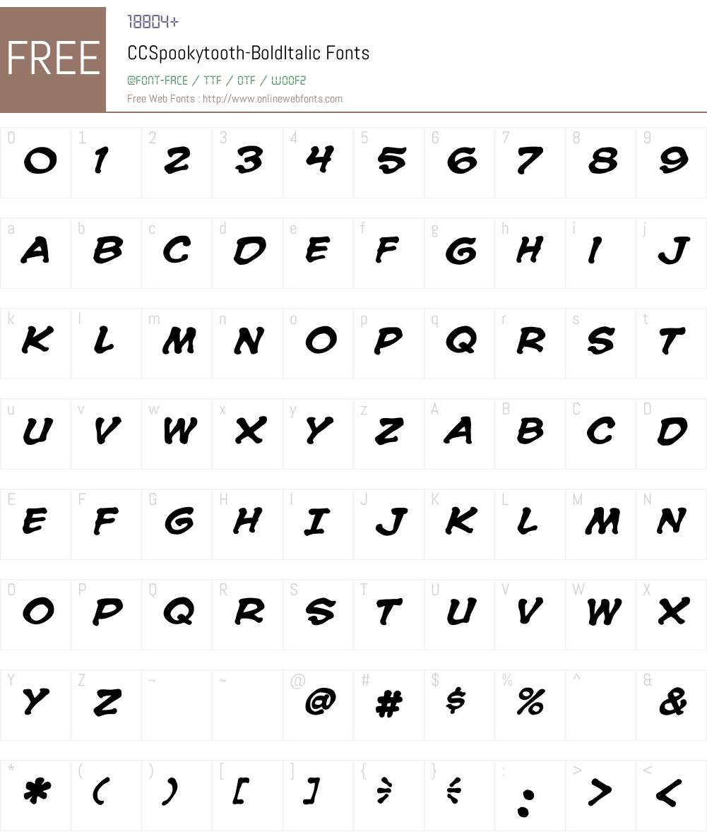 CCSpookytooth Font Screenshots