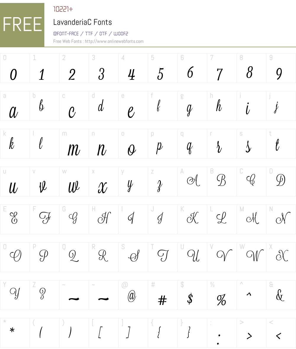LavanderiaC Font Screenshots