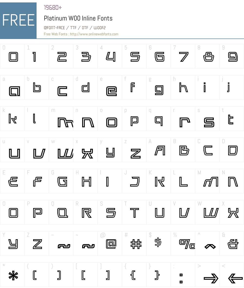 PlatinumW00-Inline Font Screenshots