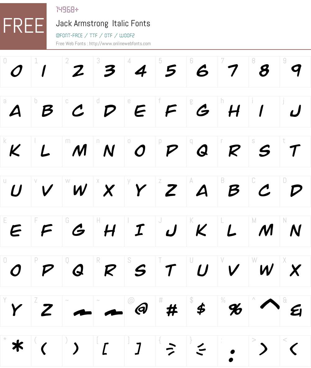 Jack Armstrong Font Screenshots