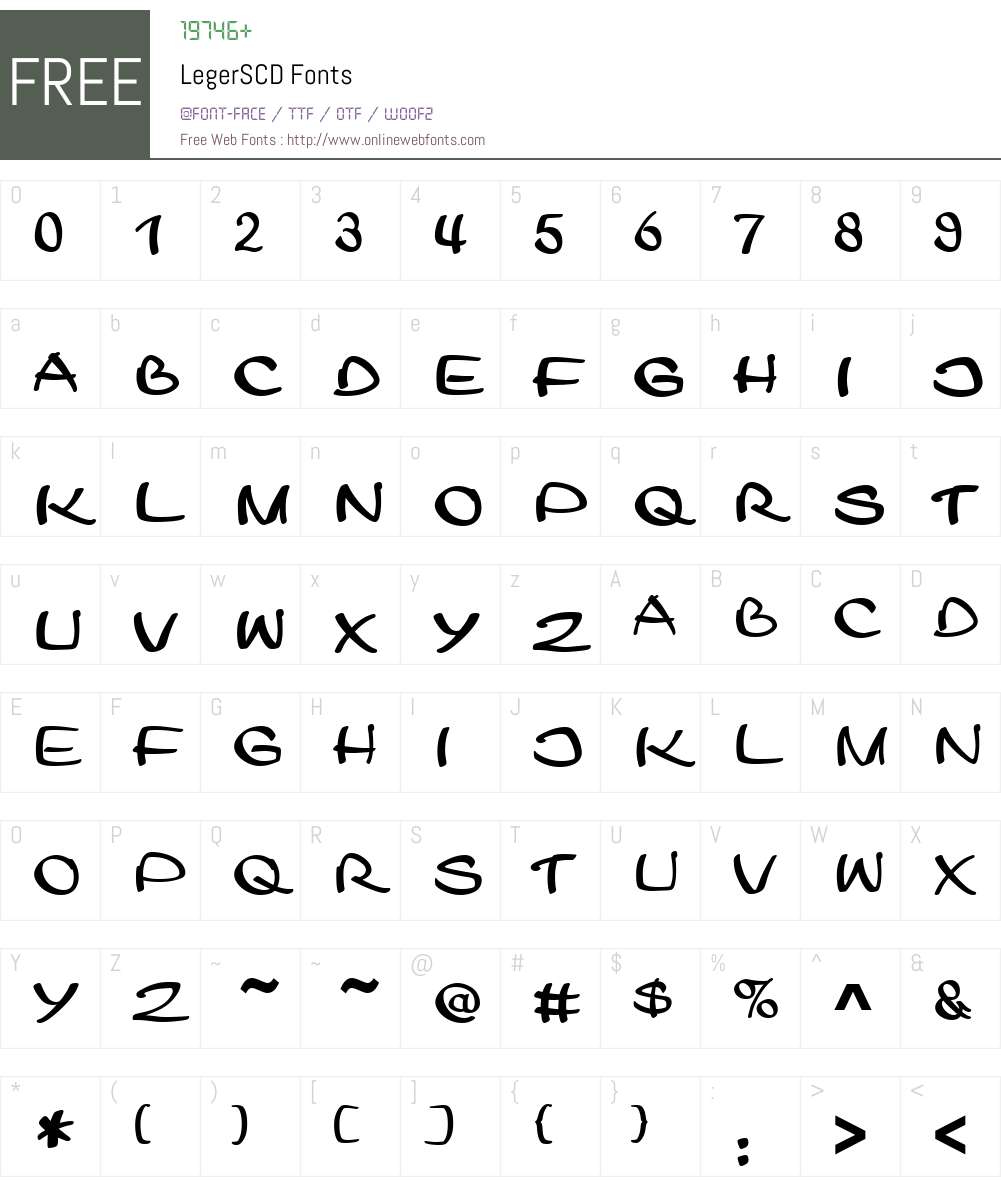 LegerSCD Font Screenshots