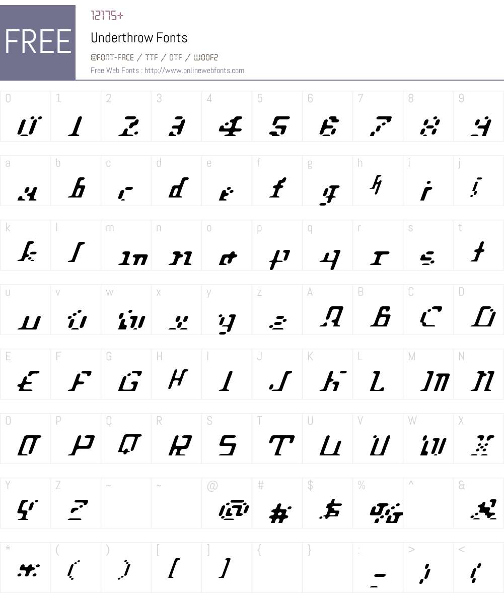 Underthrow Font Screenshots