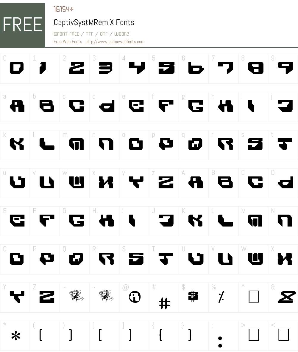 CaptivSystMRemiX Font Screenshots