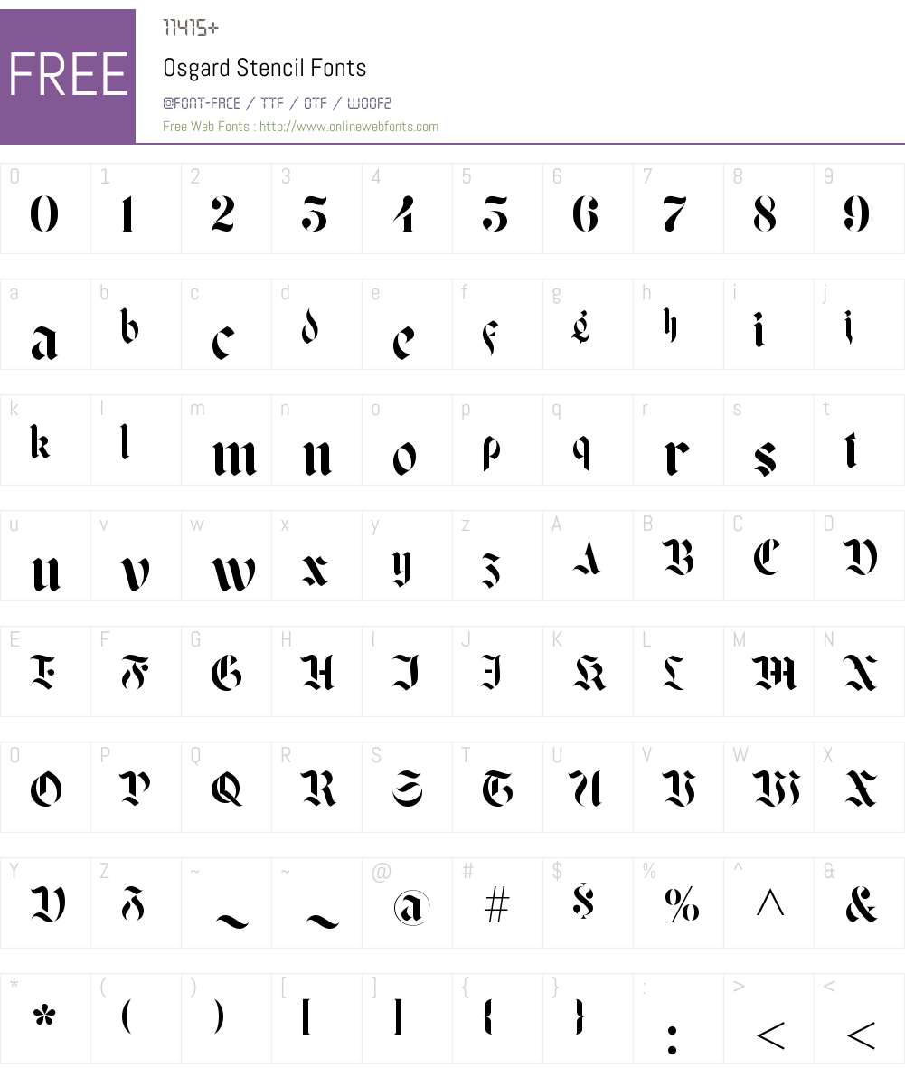 Osgard Stencil Font Screenshots