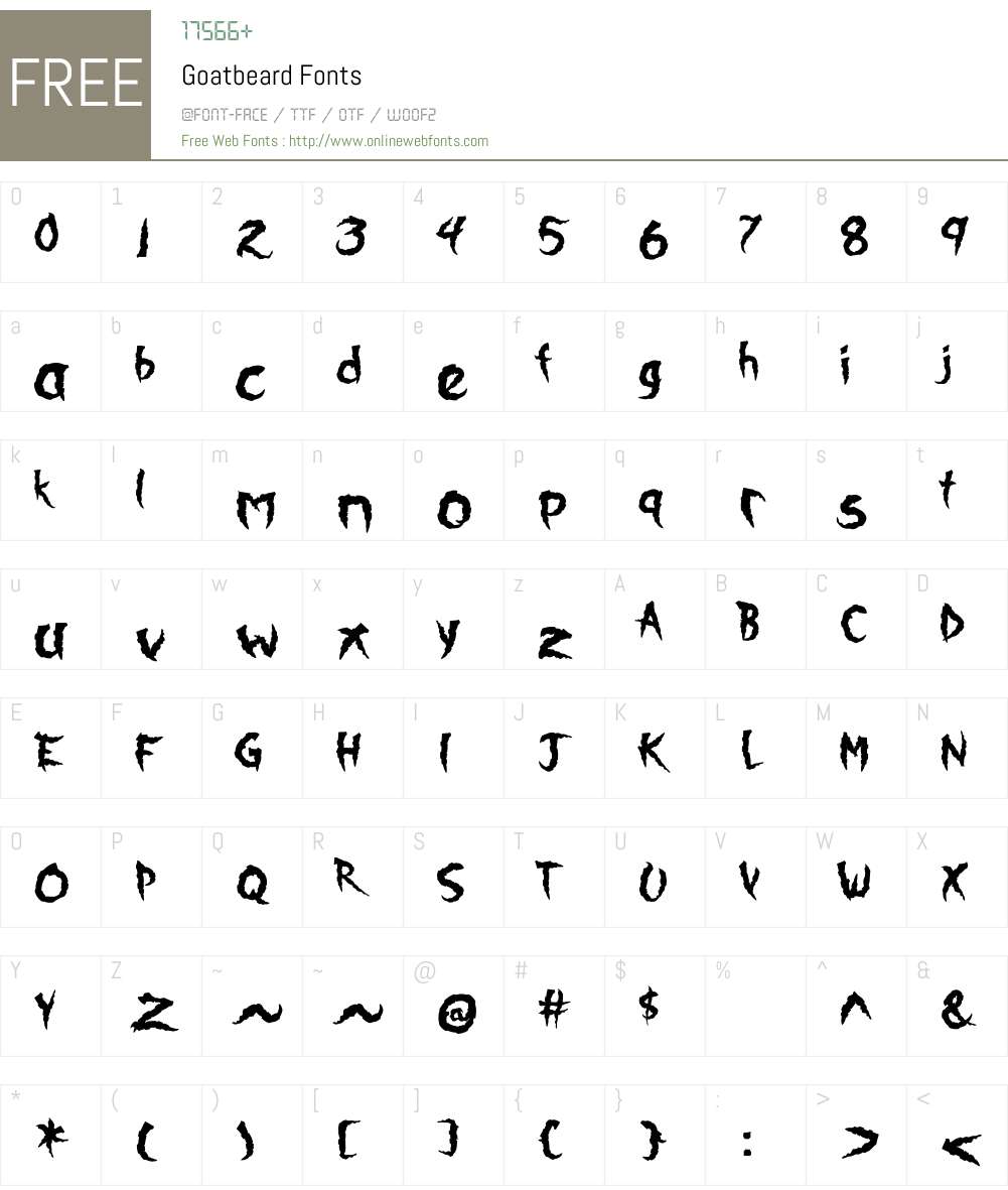Goatbeard Font Screenshots