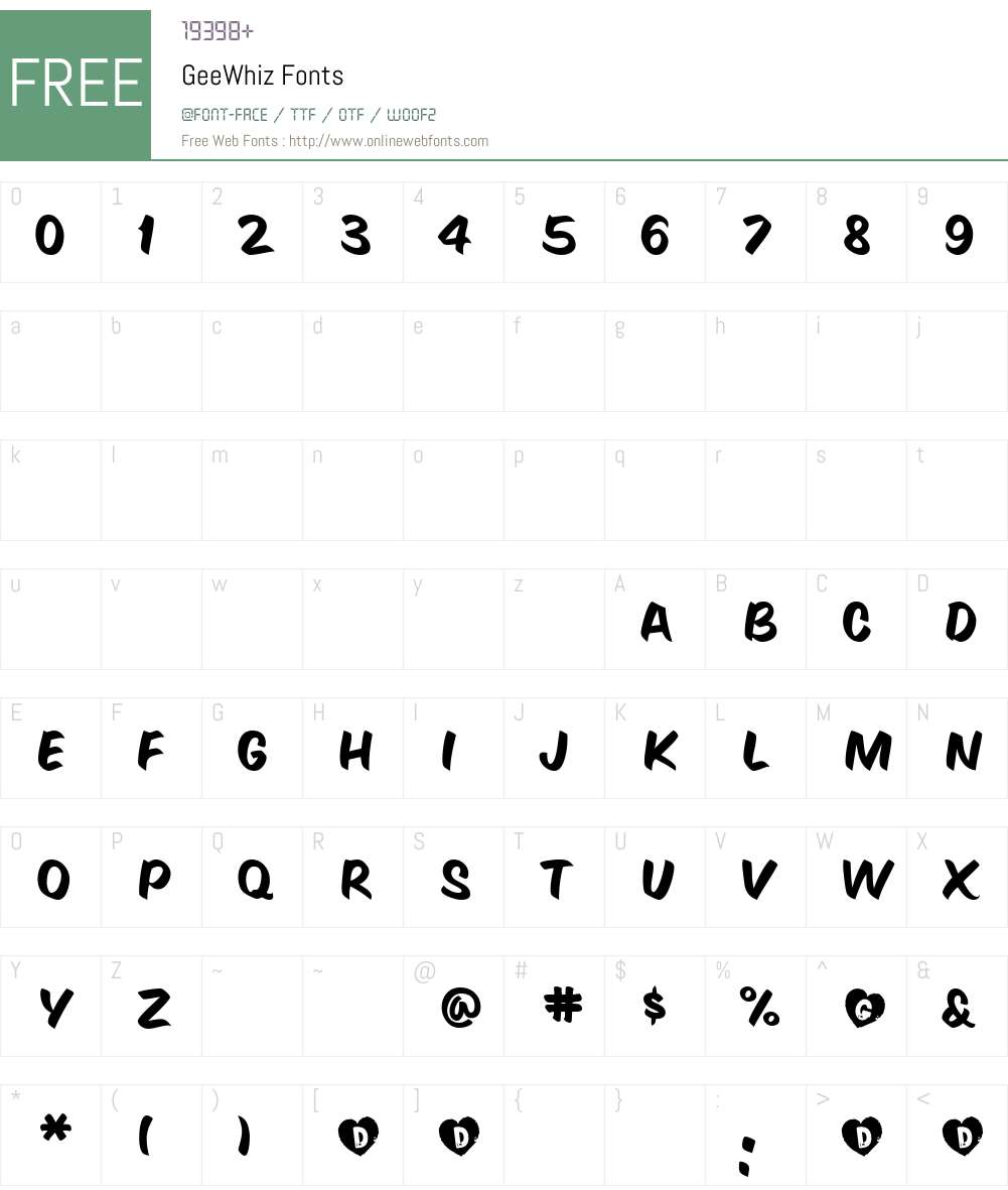 GeeWhiz Font Screenshots