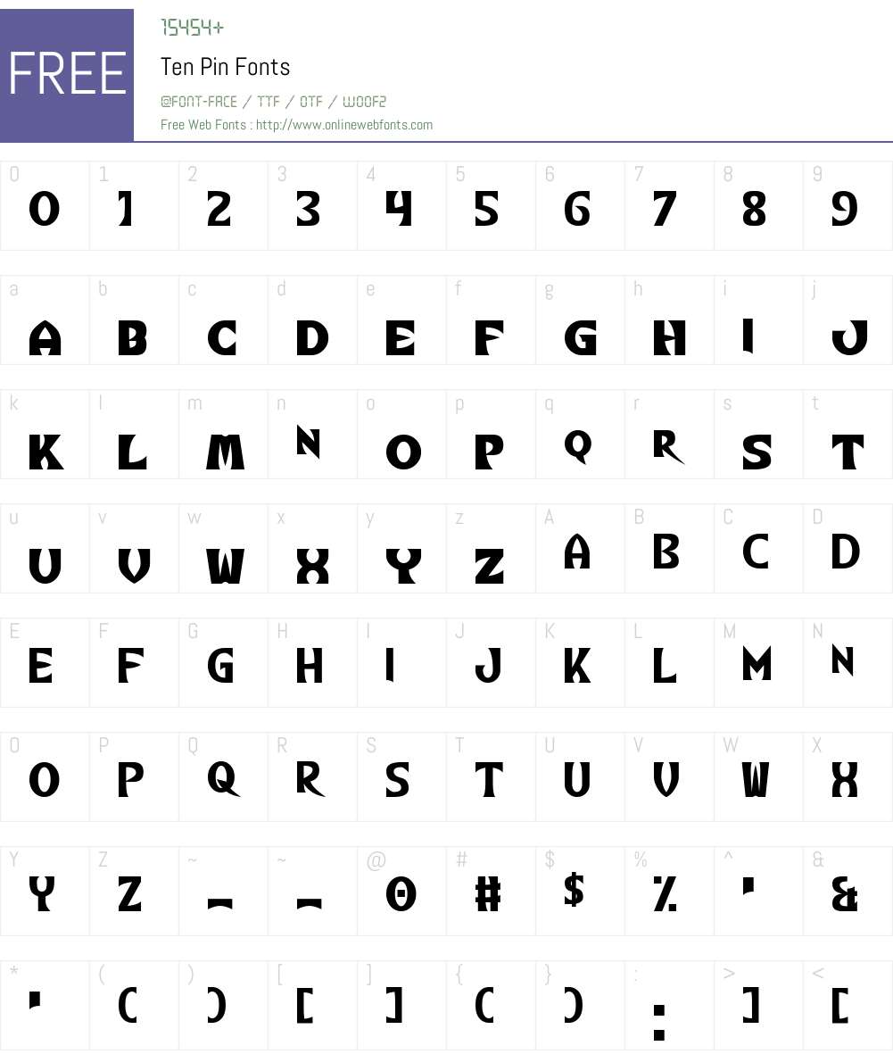 Ten Pin Font Screenshots