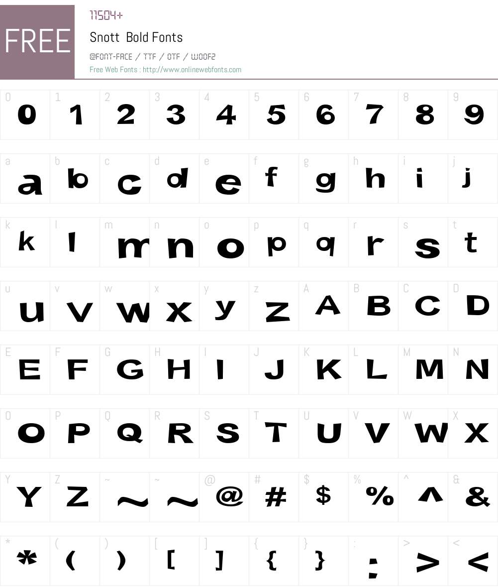Snott Font Screenshots