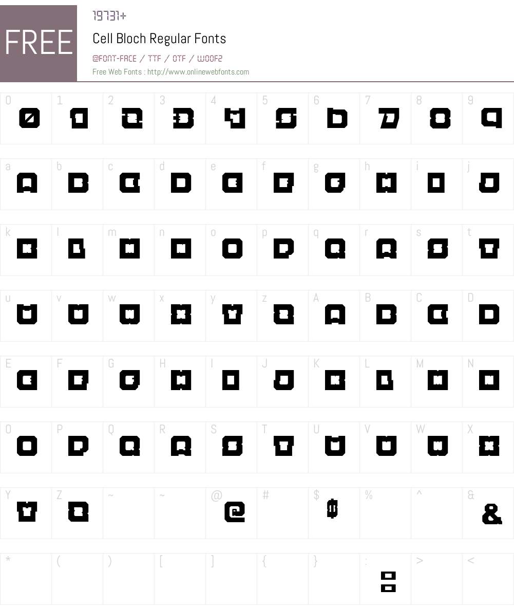 Cell Bloch Font Screenshots