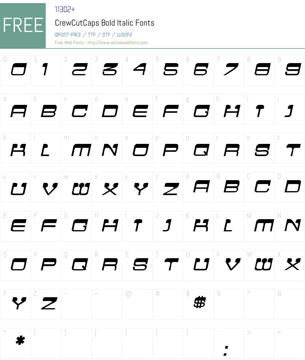 CrewCutCaps Font Screenshots
