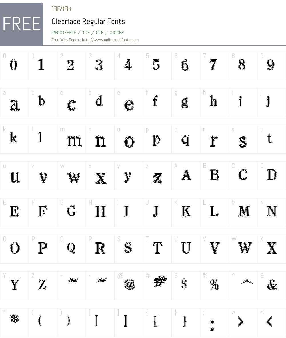 Clearface Font Screenshots