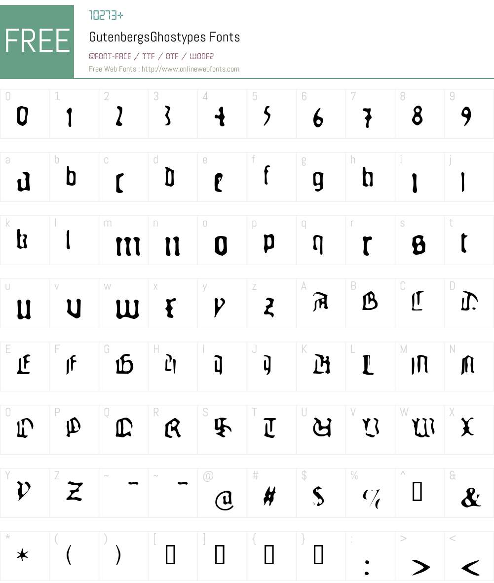 GutenbergsGhostypes Font Screenshots