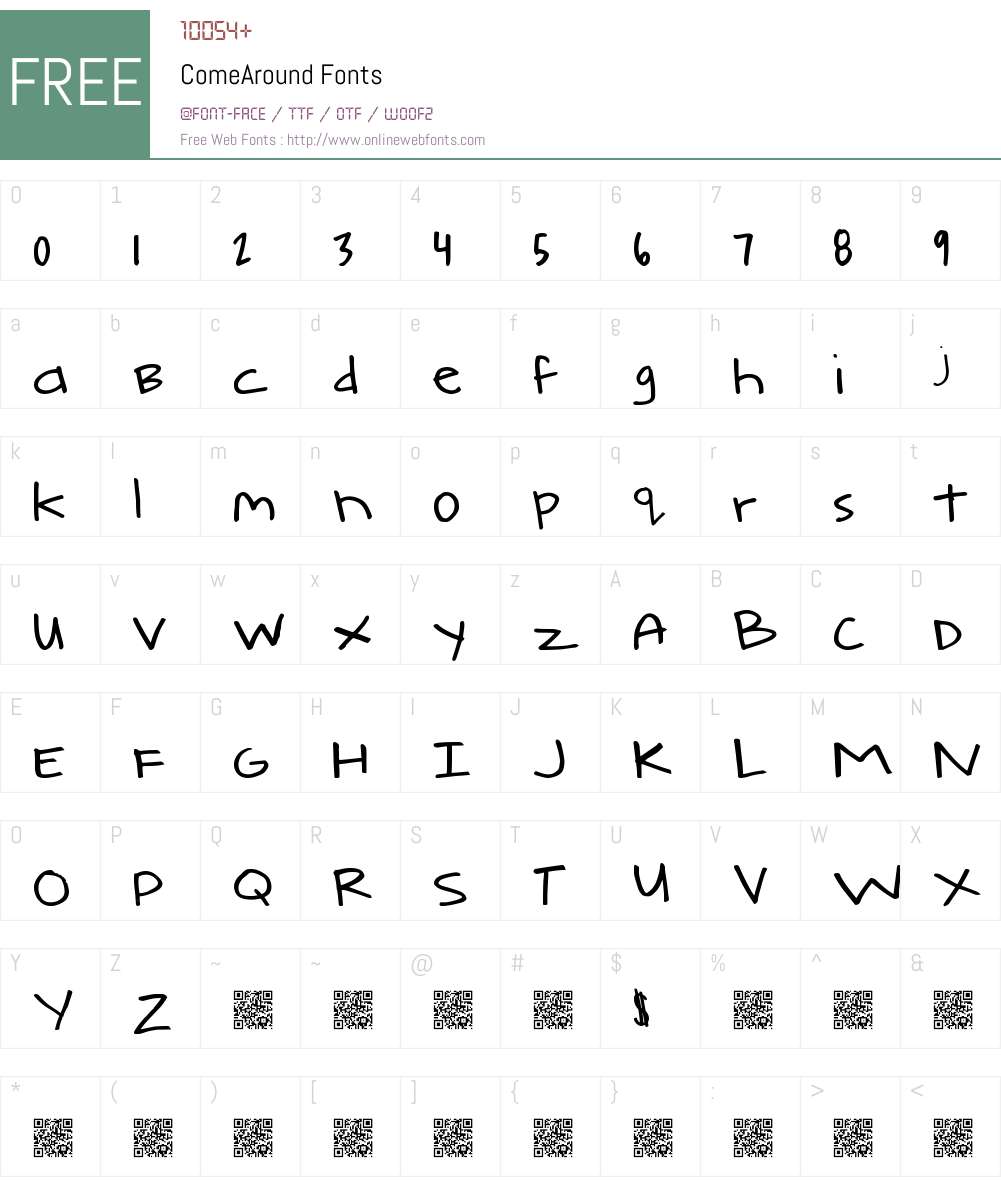 ComeAround Font Screenshots