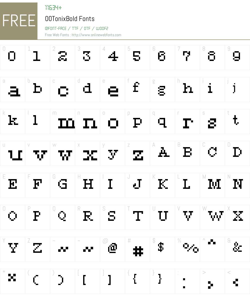 00Tonix Font Screenshots