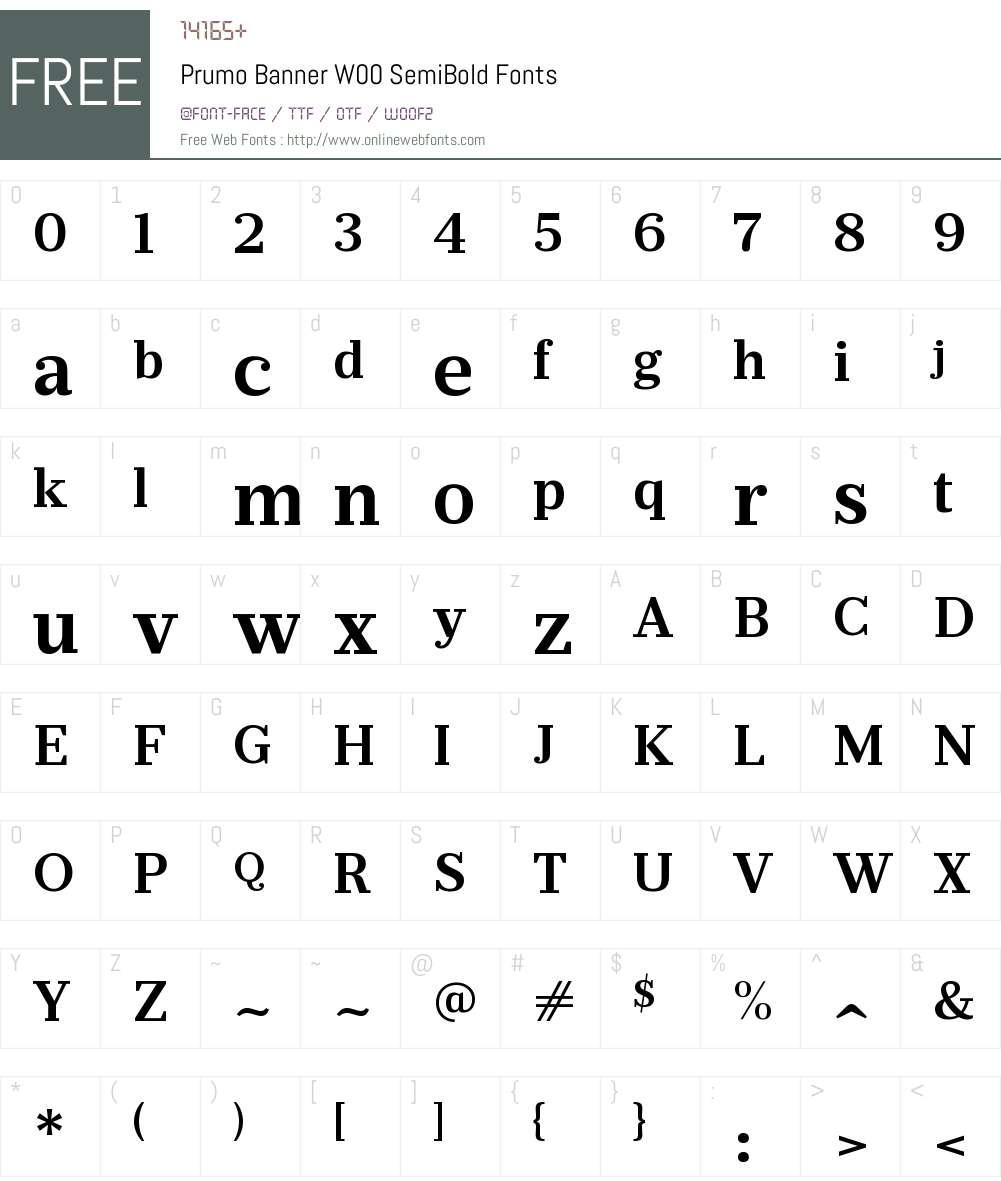 PrumoBannerW00-SemiBold Font Screenshots
