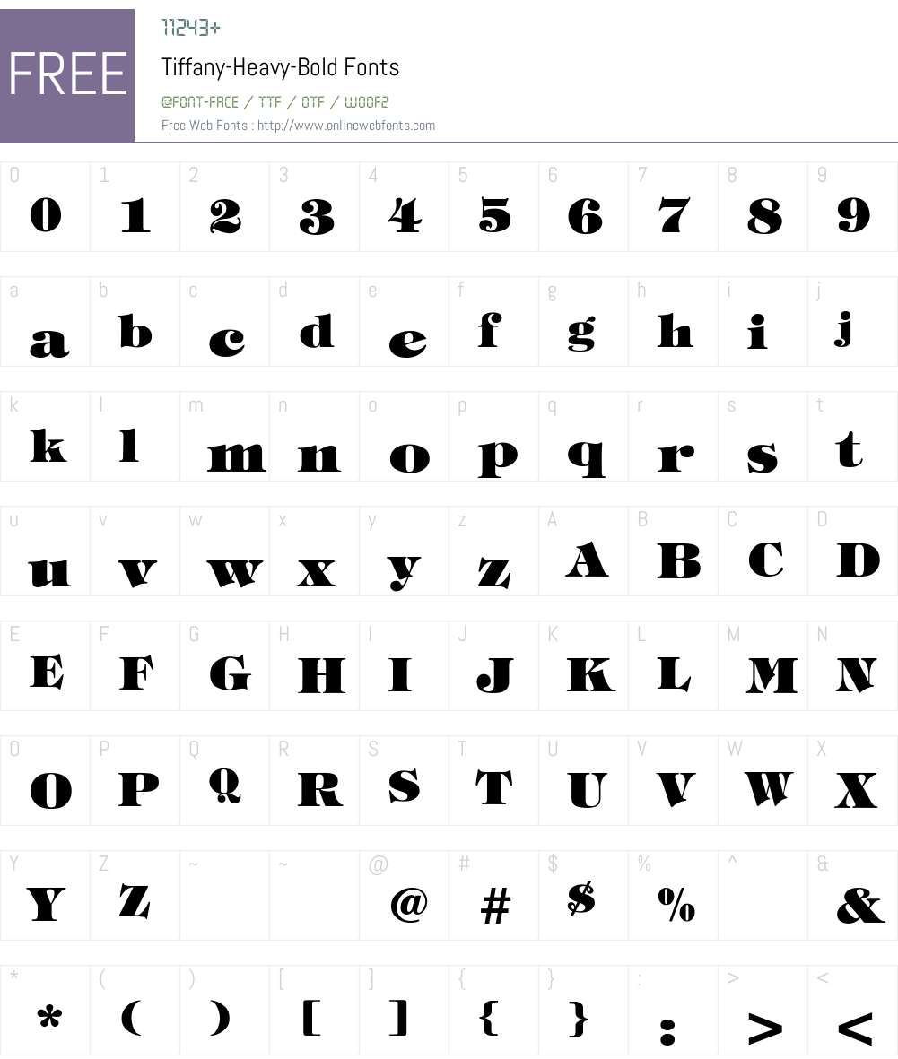 Tiffany-Heavy-Bold Font Screenshots