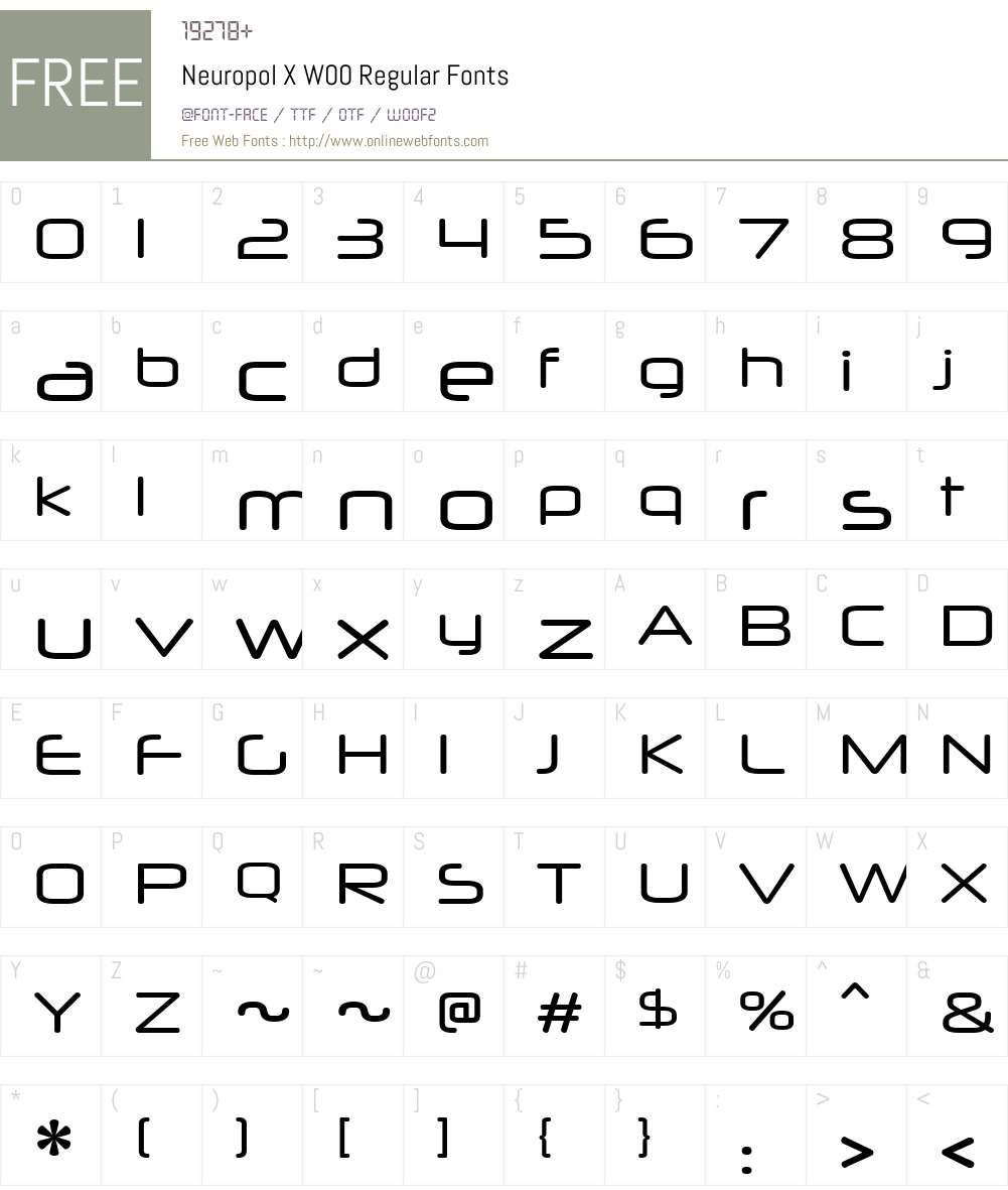 NeuropolXW00-Regular Font Screenshots