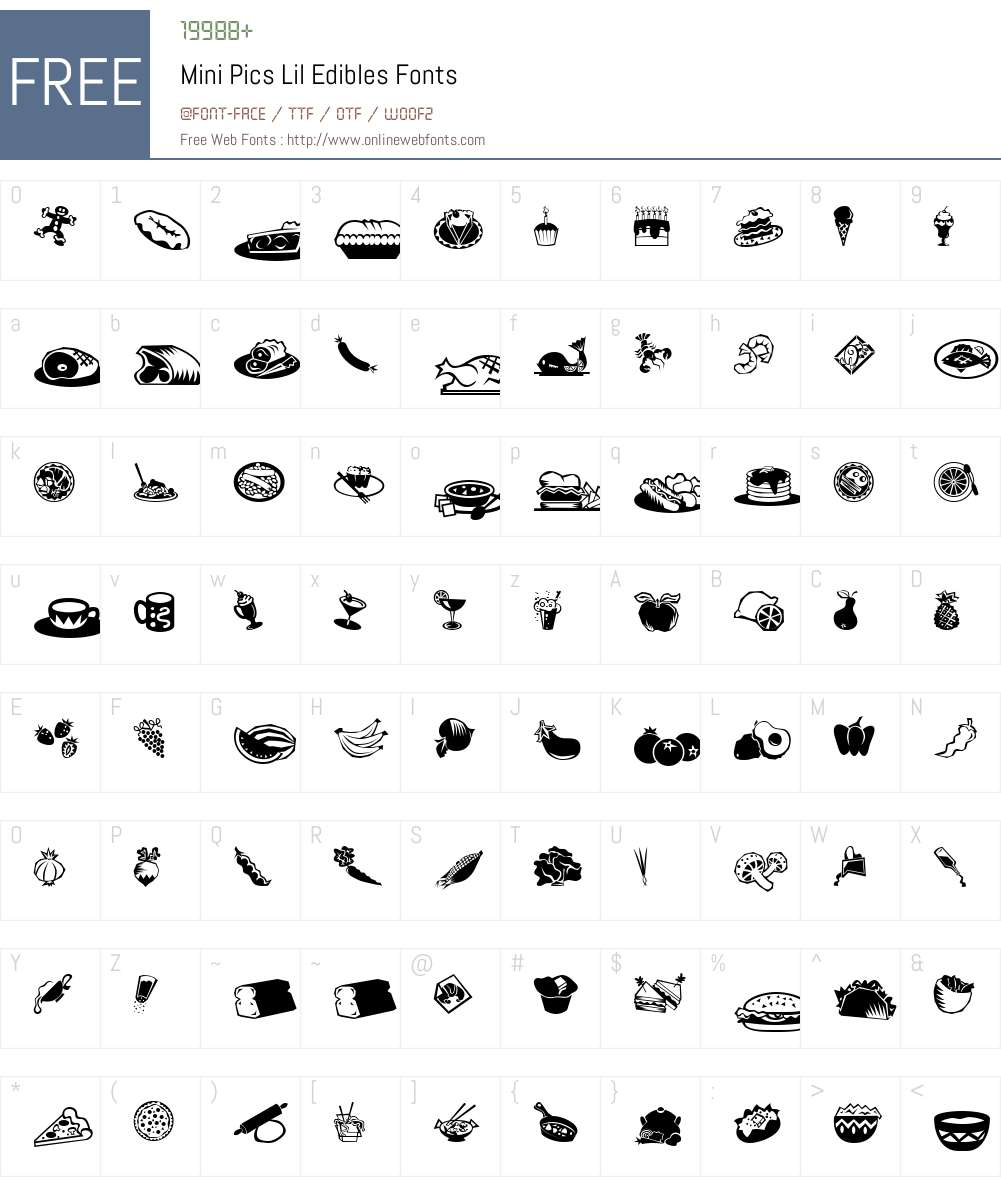 Mini Pics Lil Edibles Font Screenshots