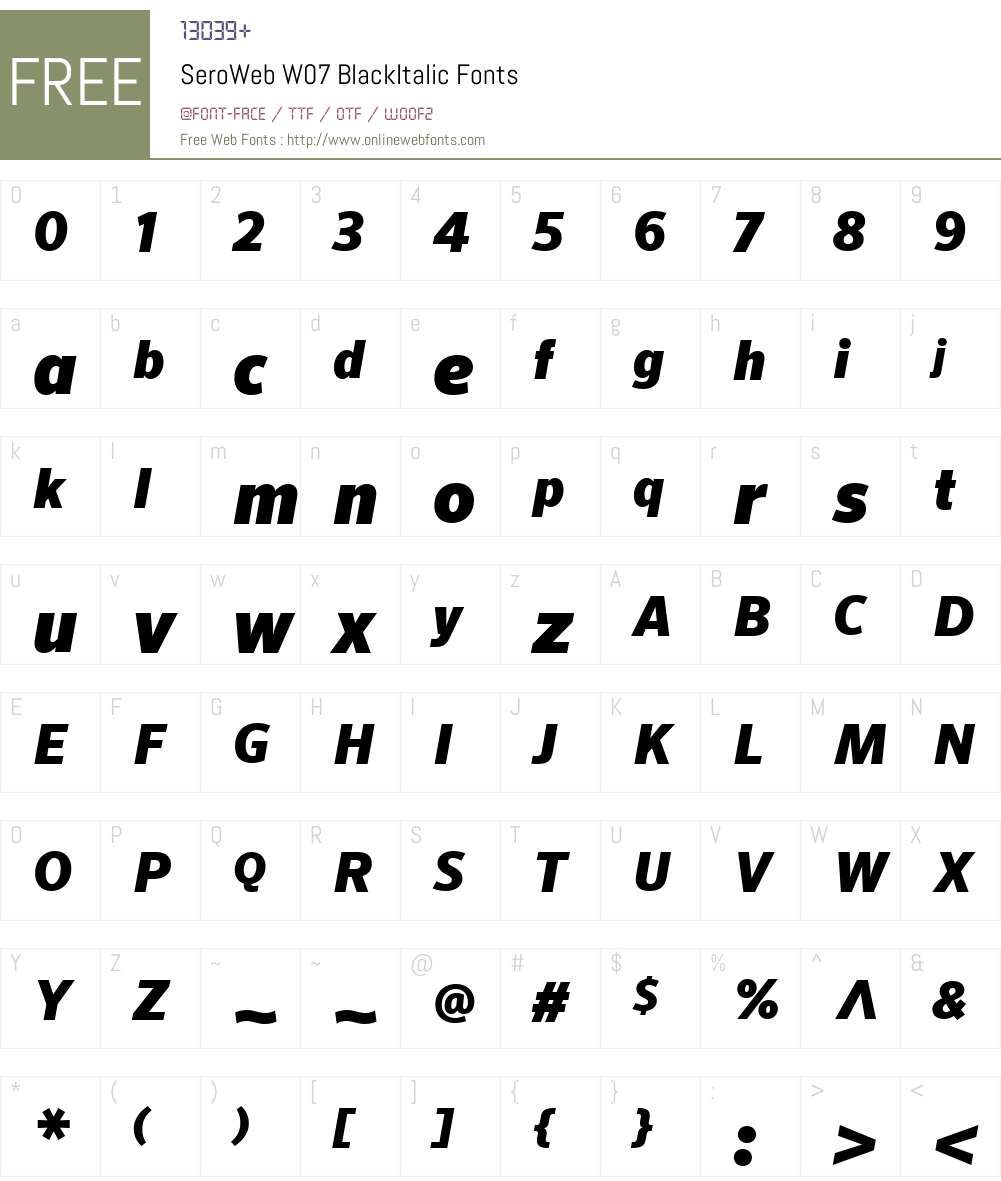 FF Sero Font Screenshots