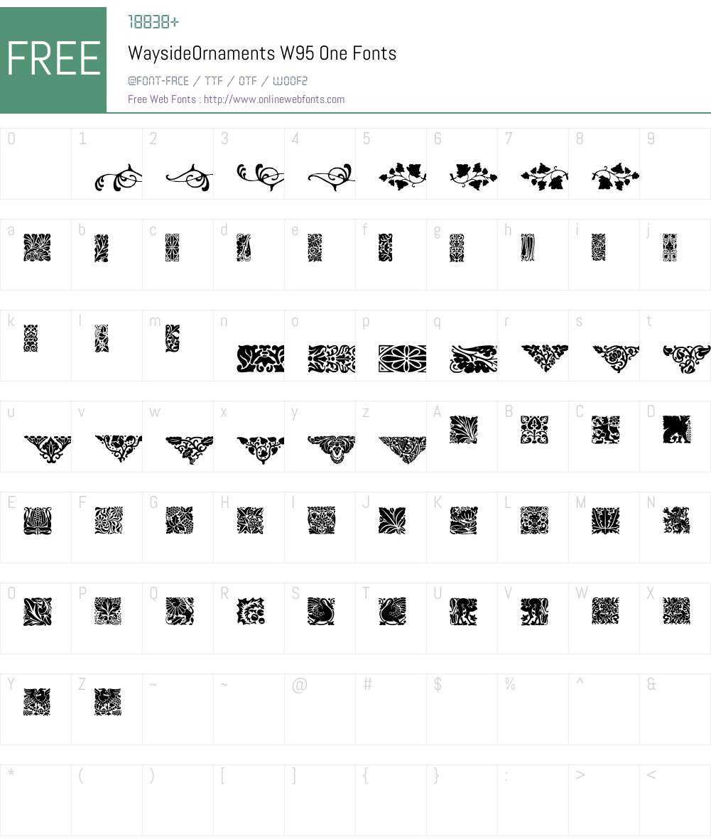 WaysideOrnamentsW95-One Font Screenshots