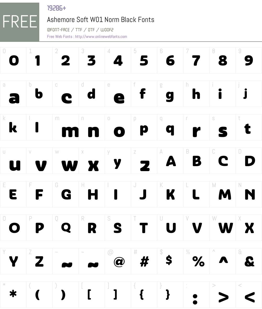 AshemoreSoftW01-NormBlack Font Screenshots