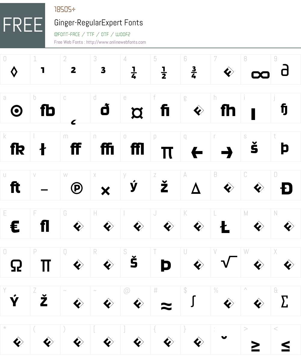 Ginger-RegularExpert Font Screenshots