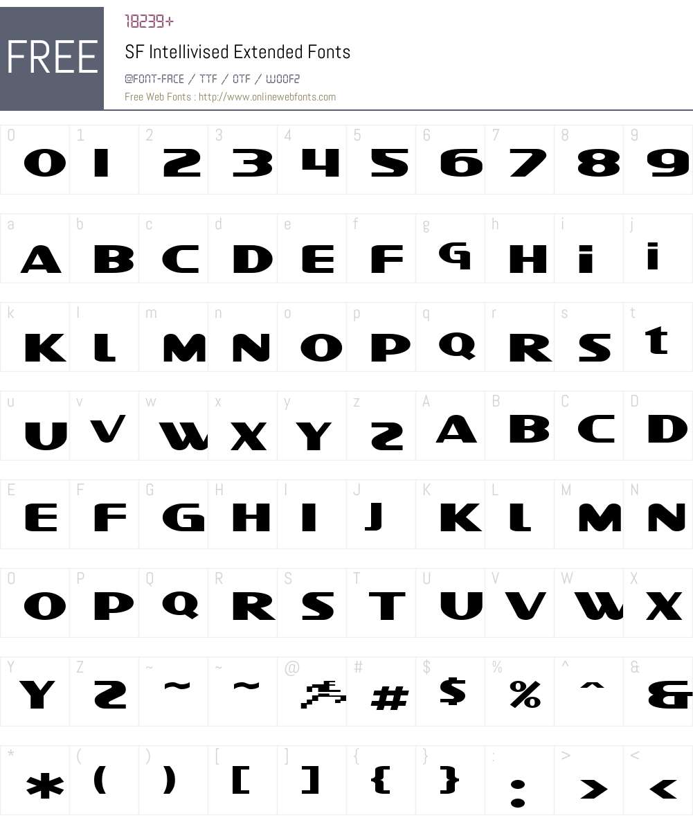 SF Intellivised Extended Font Screenshots
