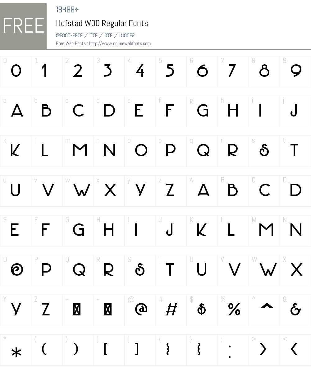 HofstadW00-Regular Font Screenshots