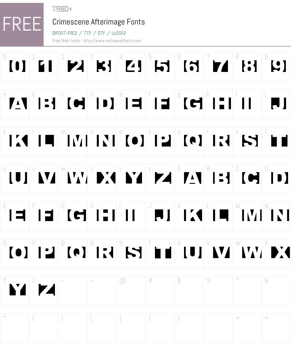 Crimescene Afterimage Font Screenshots
