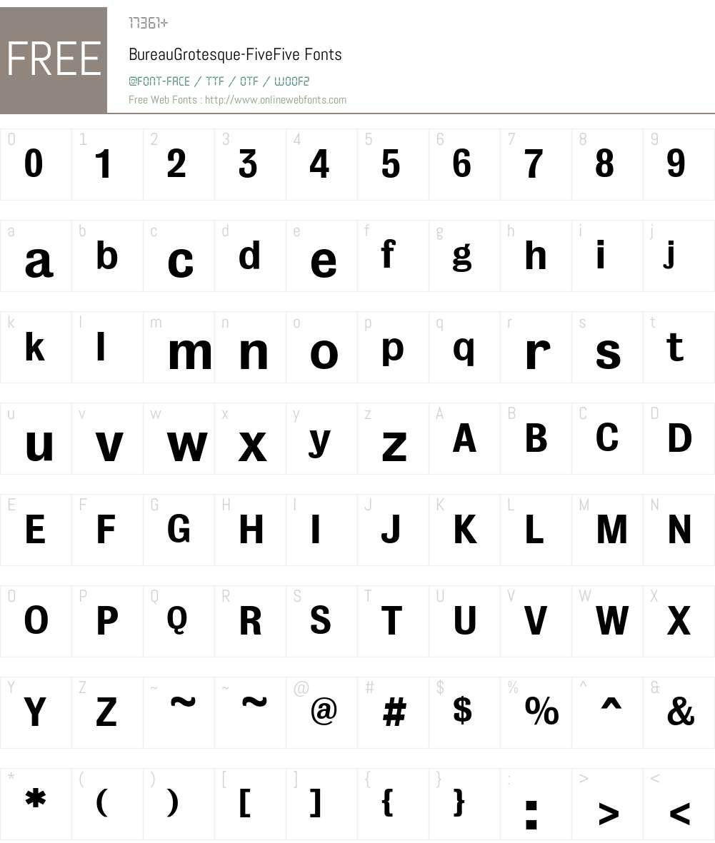 BureauGrotesque Font Screenshots
