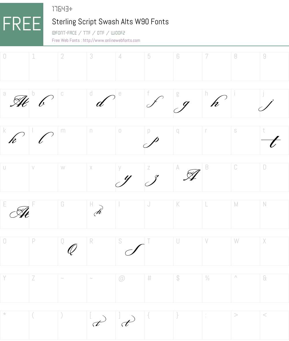 SterlingScriptSwashAltsW Font Screenshots