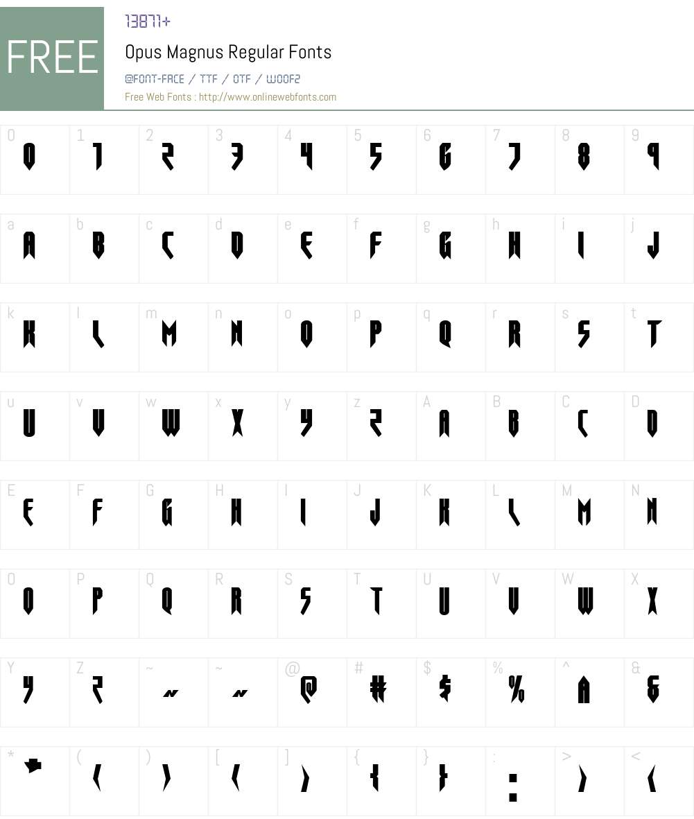 Opus Magnus Font Screenshots