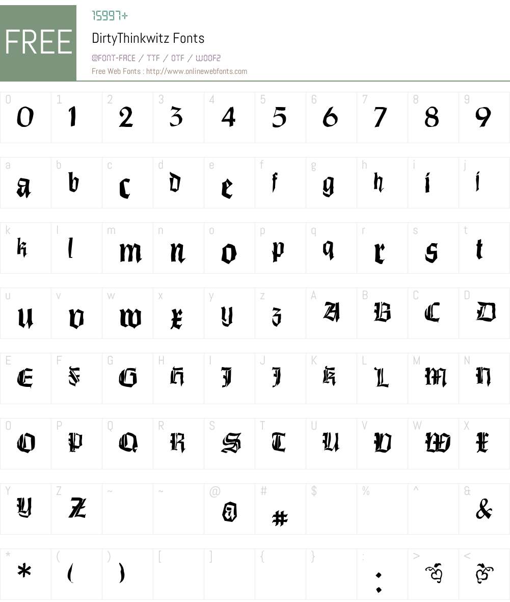DirtyThinkwitz Font Screenshots