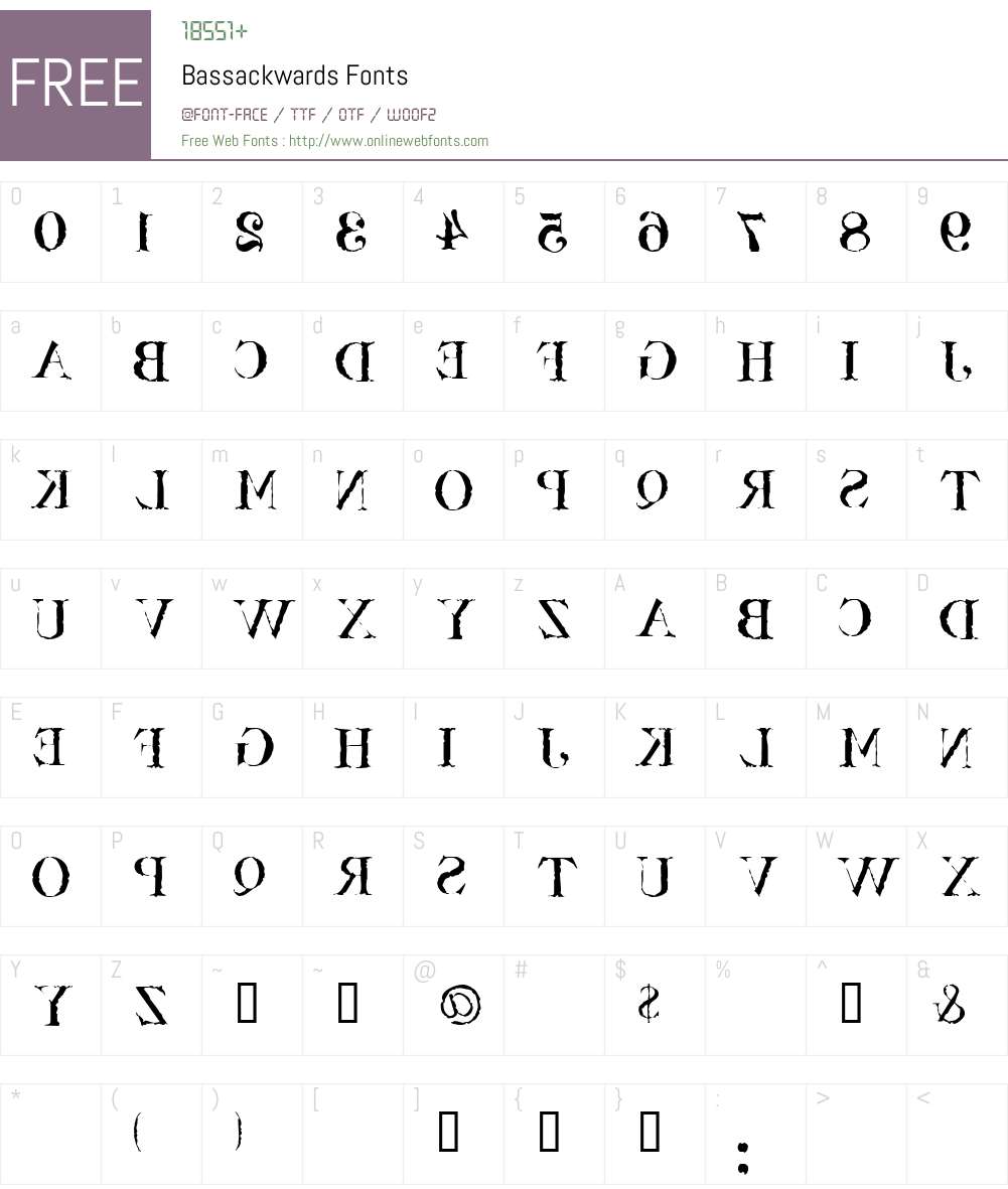 Bassackwards Font Screenshots