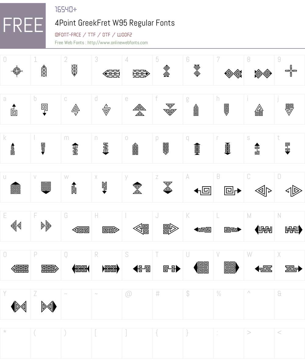 4PointGreekFretW95-Regular Font Screenshots