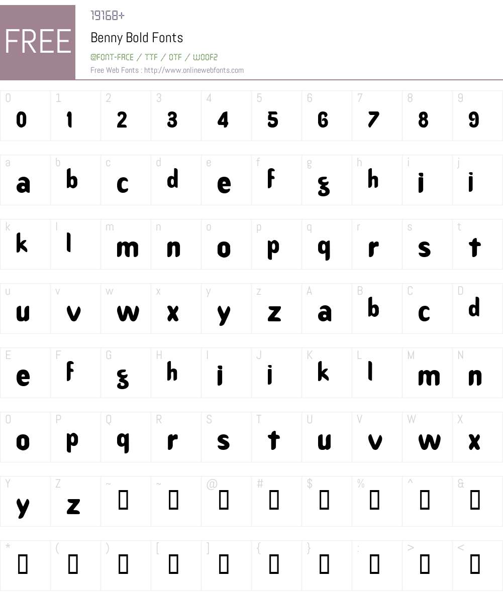 Benny Bold Font Screenshots