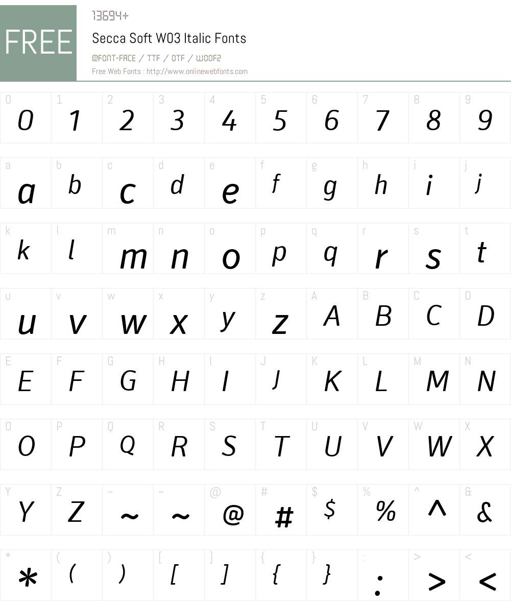 Secca Soft Font Screenshots