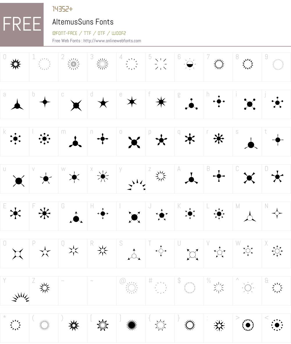 Altemus Font Screenshots