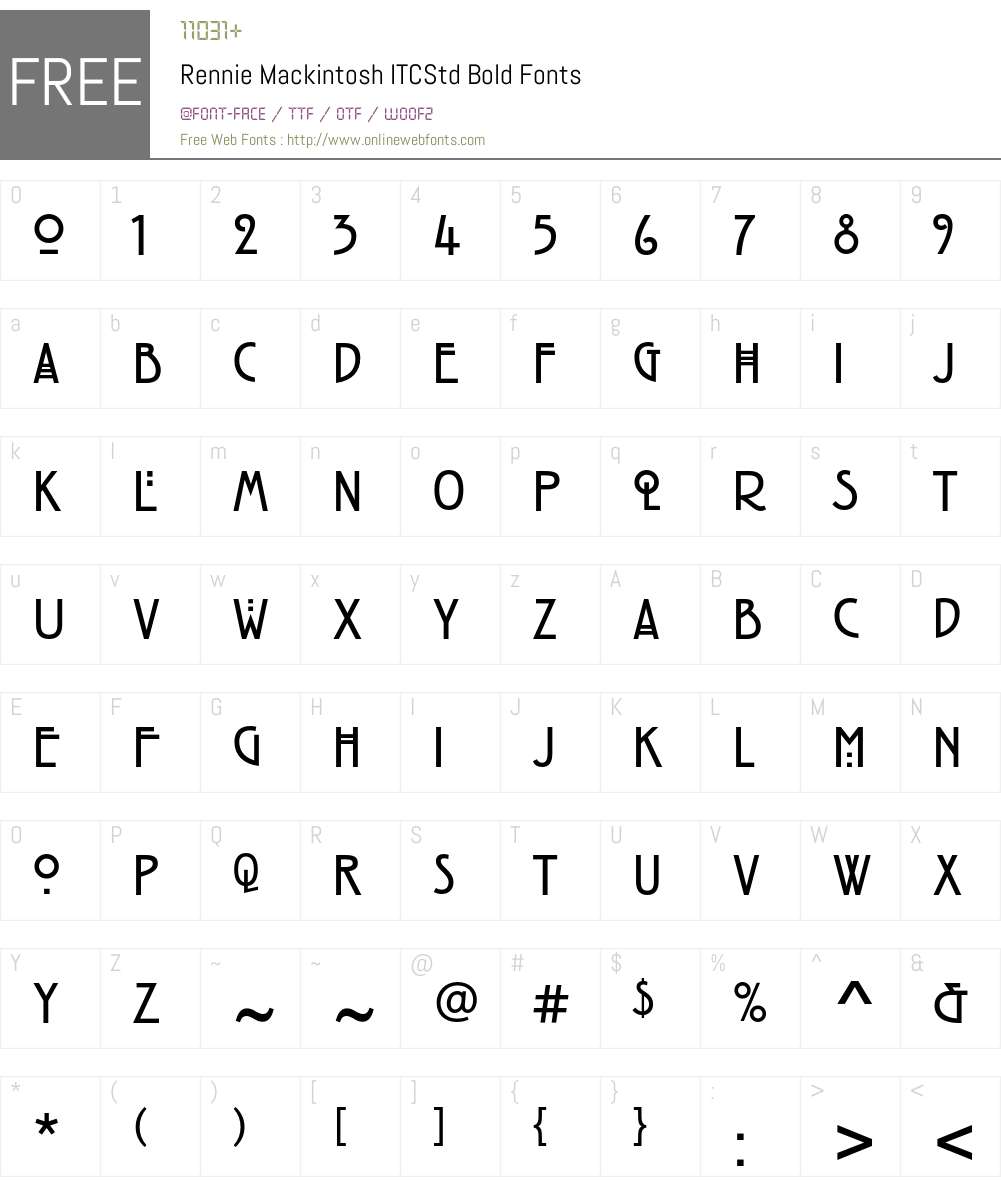 Rennie Mackintosh ITCStd Font Screenshots
