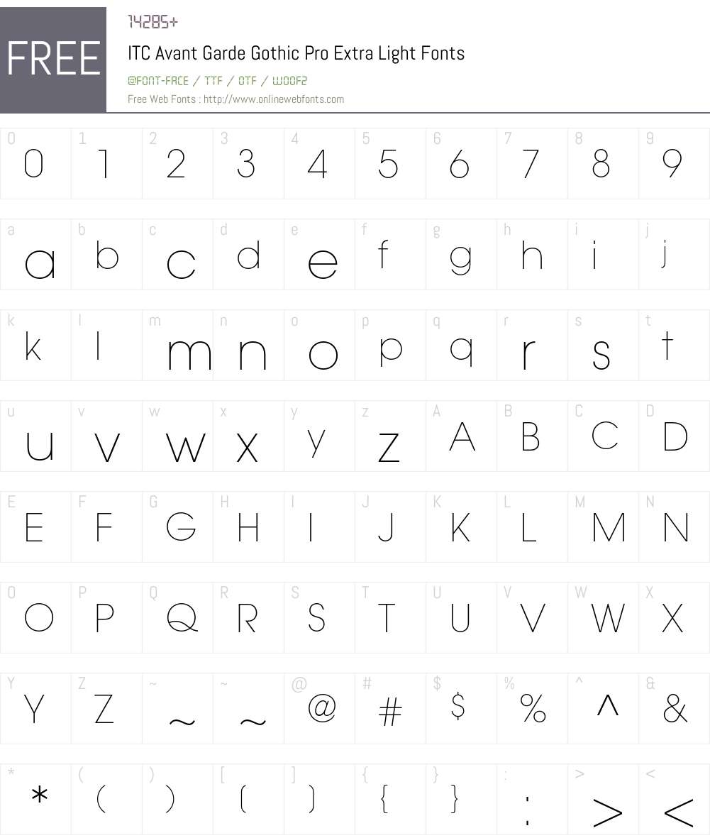 ITC Avant Garde Gothic Pro Font Screenshots
