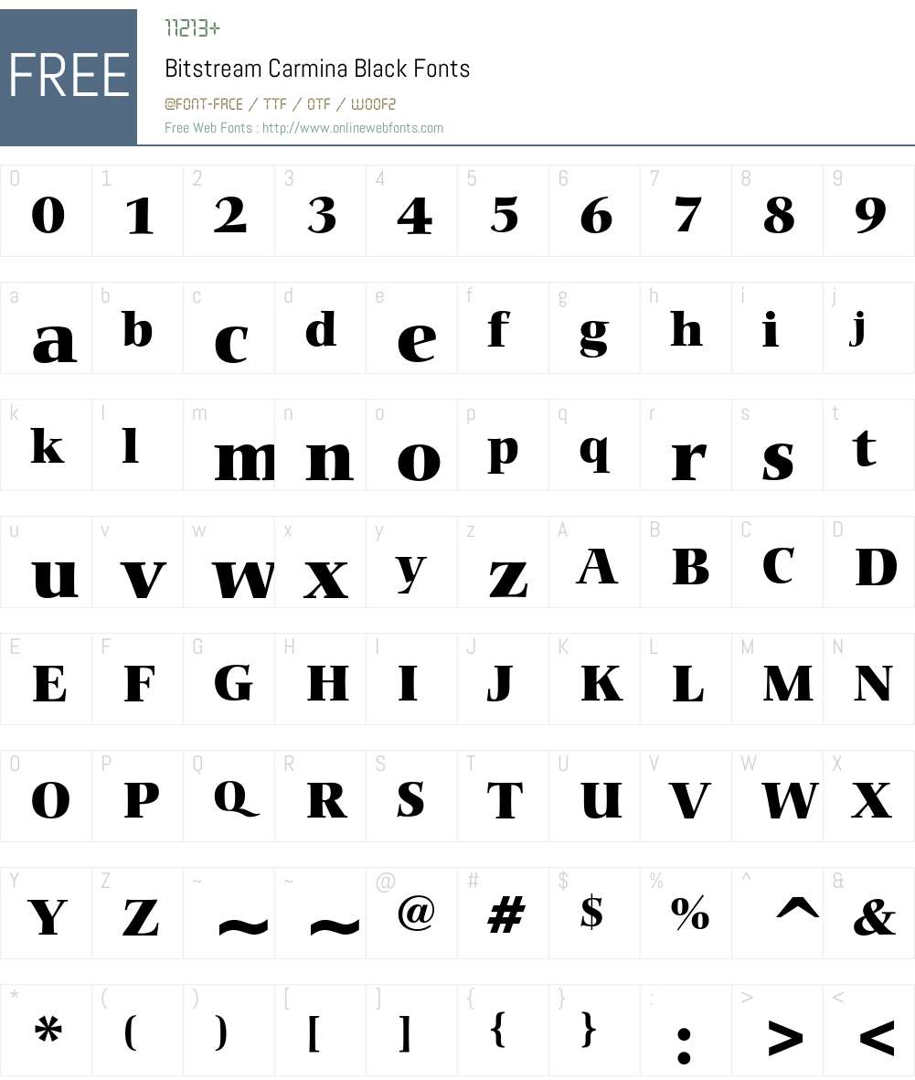 Bitstream Carmina Font Screenshots