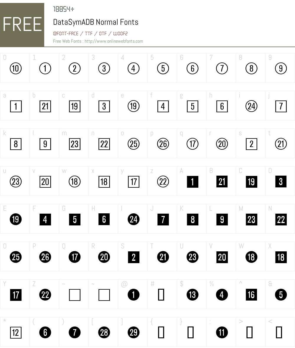 DataSymADB Font Screenshots
