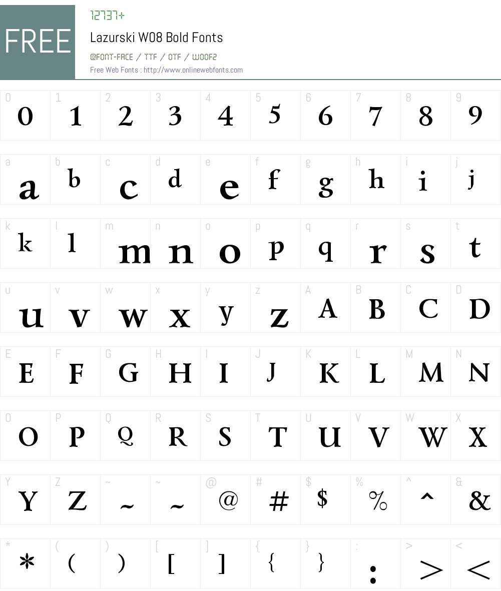 Lazurski Font Screenshots