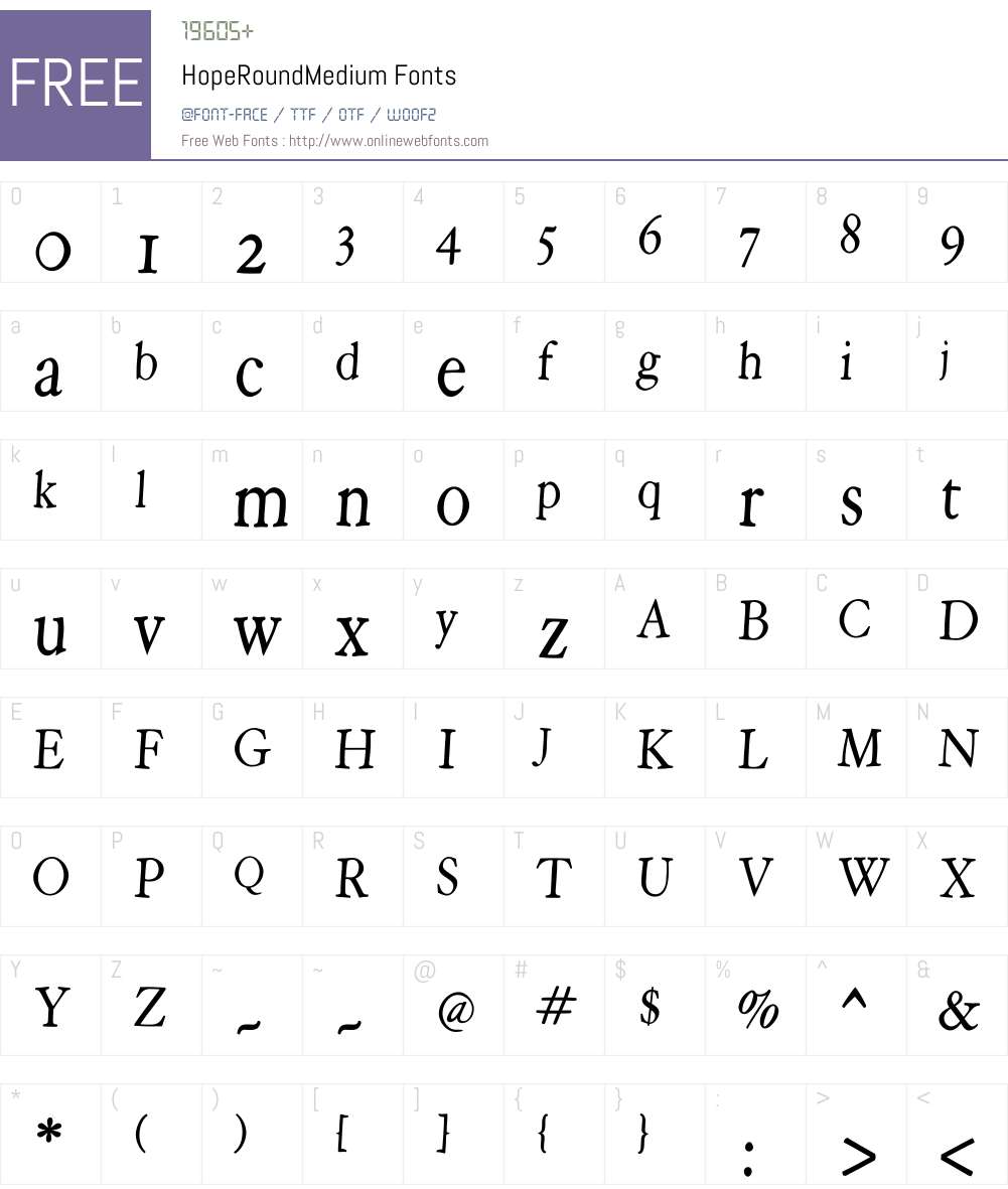 HopeRoundMedium Font Screenshots