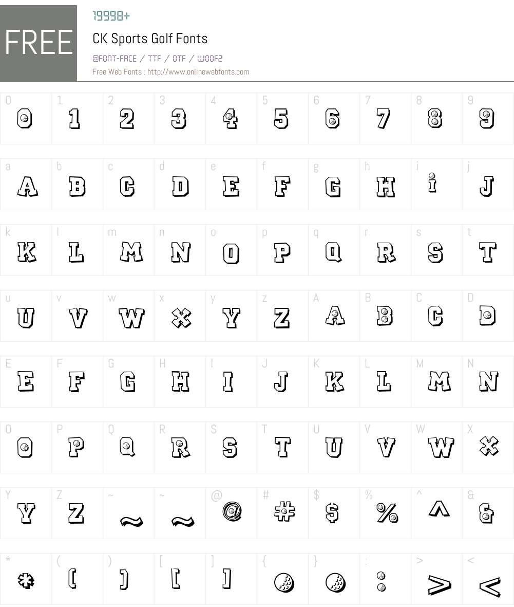 CK Sports Golf Font Screenshots